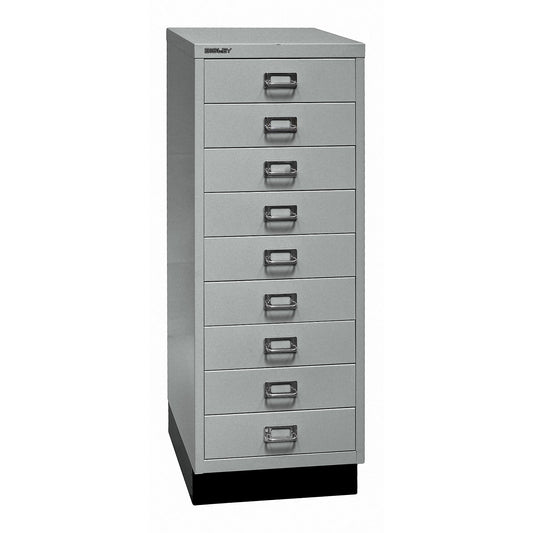 MultiDrawer™ 39 series, with plinth, A3, 9 drawers, silver, black.