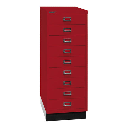 MultiDrawer™ 39 series, with plinth, A3, 9 drawers, cardinal red, black.