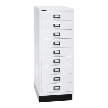 MultiDrawer™ 39 series, with plinth, A3, 9 drawers, traffic white, black.