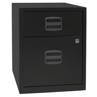 PFA mobile pedestal, 1 drawer, 1 suspension file drawer, black.