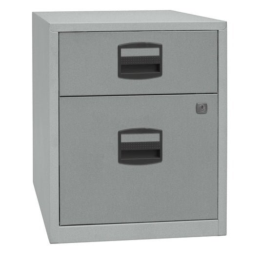 PFA mobile pedestal, 1 drawer, 1 suspension file drawer, silver.