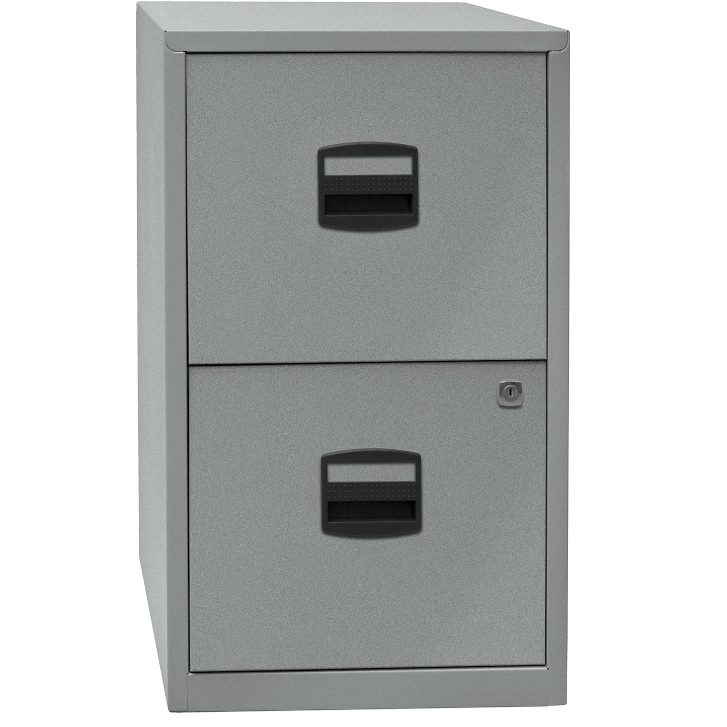 PFA suspension file cabinet, 2 drawers, silver.
