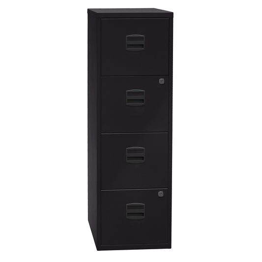 PFA suspension file cabinet, 4 drawers, black.