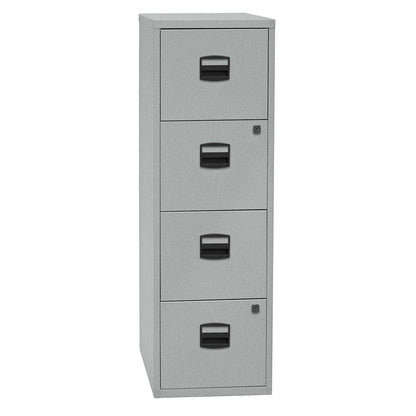 PFA suspension file cabinet, 4 drawers, silver.