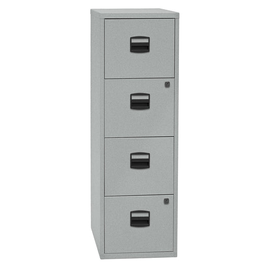 PFA suspension file cabinet, 4 drawers, silver.