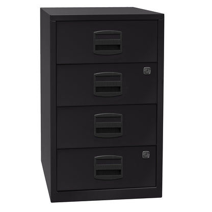 PFA side cupboard, 4 universal drawers, black.
