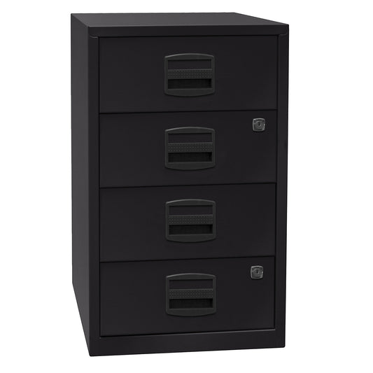 PFA side cupboard, 4 universal drawers, black.