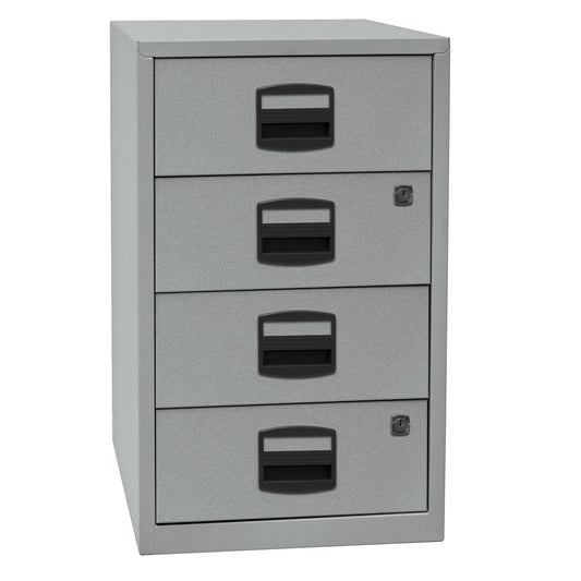 PFA side cupboard, 4 universal drawers, silver.