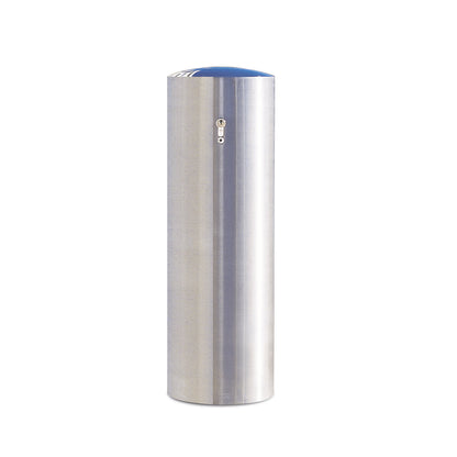 XL stainless steel bollard, for removal, with cylinder lock, Ø 204 mm.