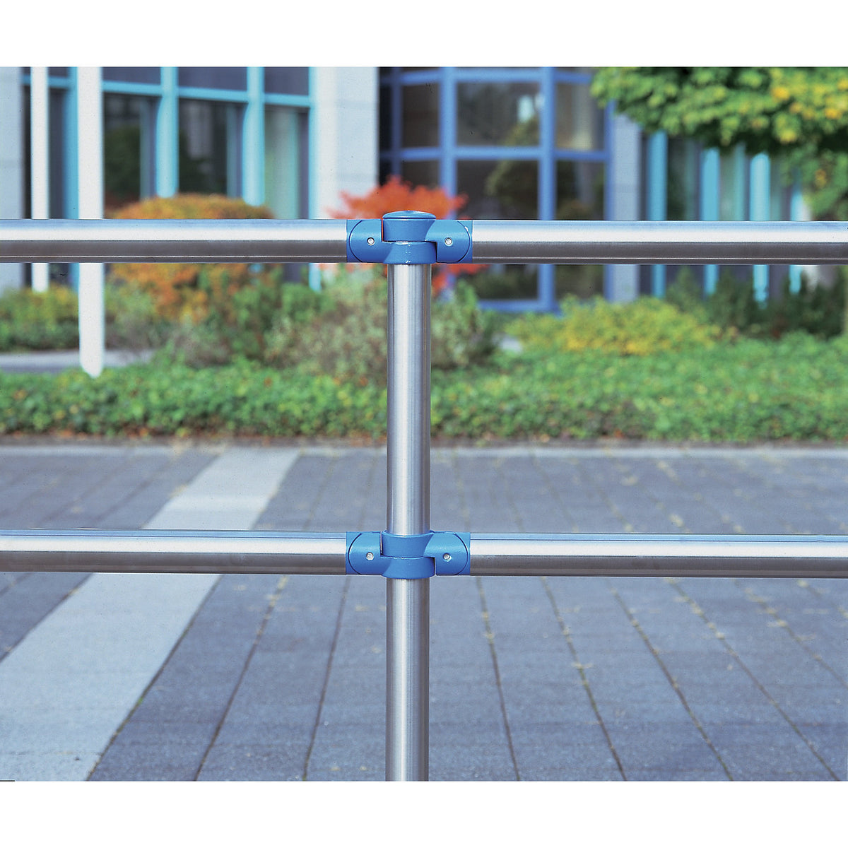 System railing, post B, for bolting in place.
