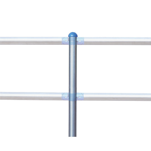 System railing, post A, for bolting in place.