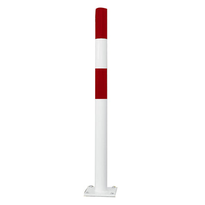 Crash protection bollard, size S, red/white, for concreting in.