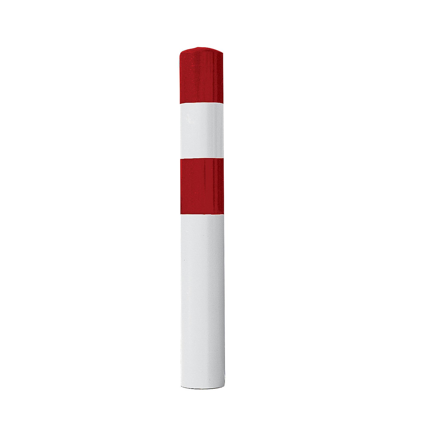 Crash protection bollard, size L, red/white, for concreting in.
