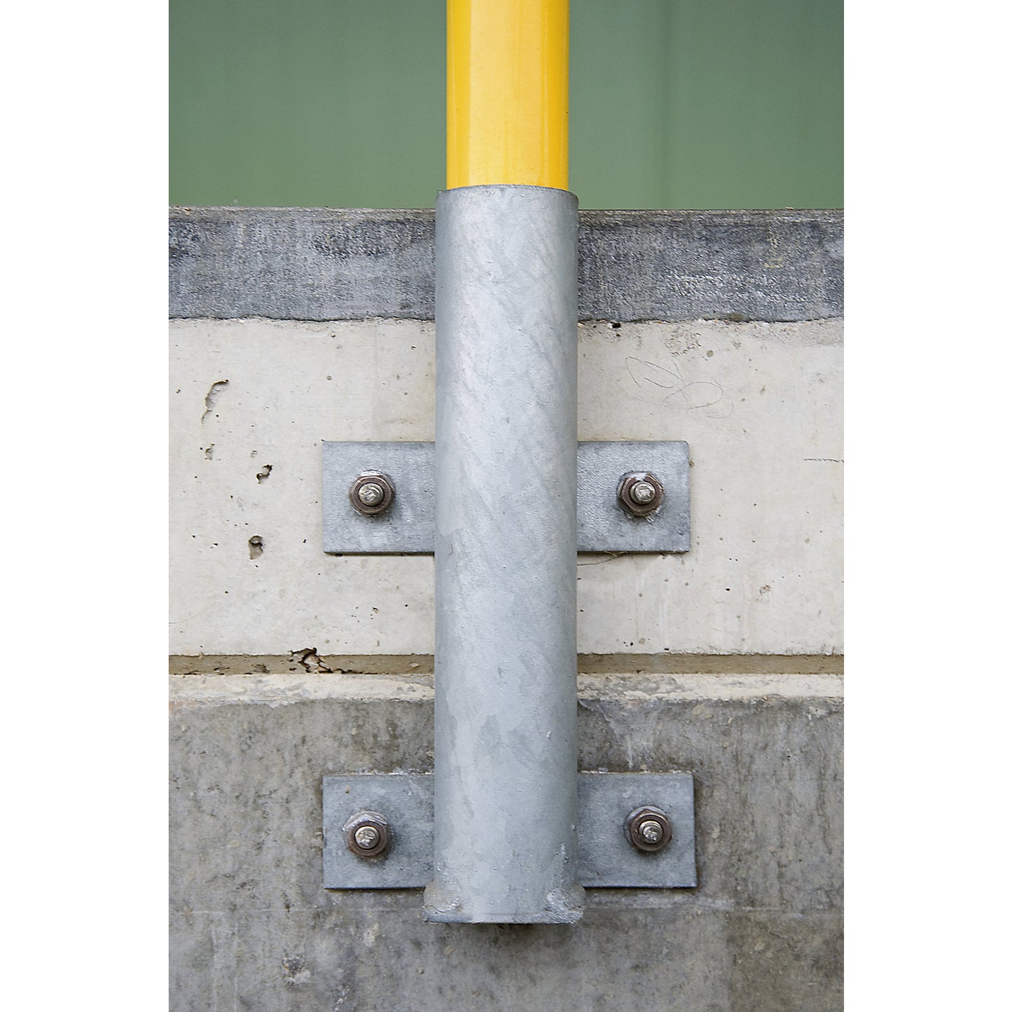 Safety barrier, steel, Ø 48 mm, for wall mounting, removable, width 1500 mm, zinc plated/coated.