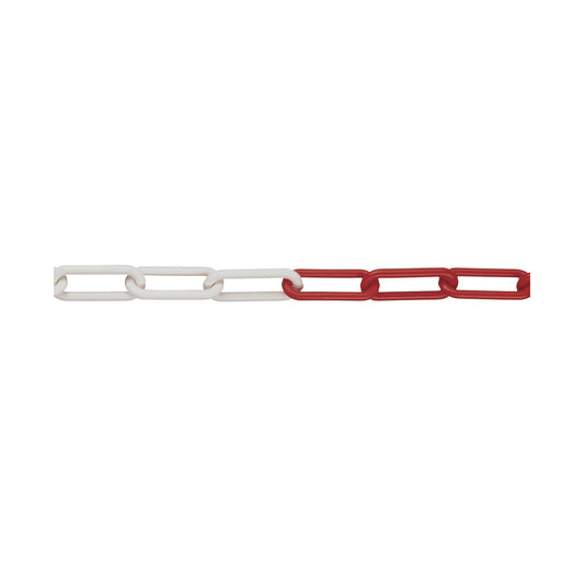 PE link chain, link thickness 8 mm, band length 25 m, red/white.