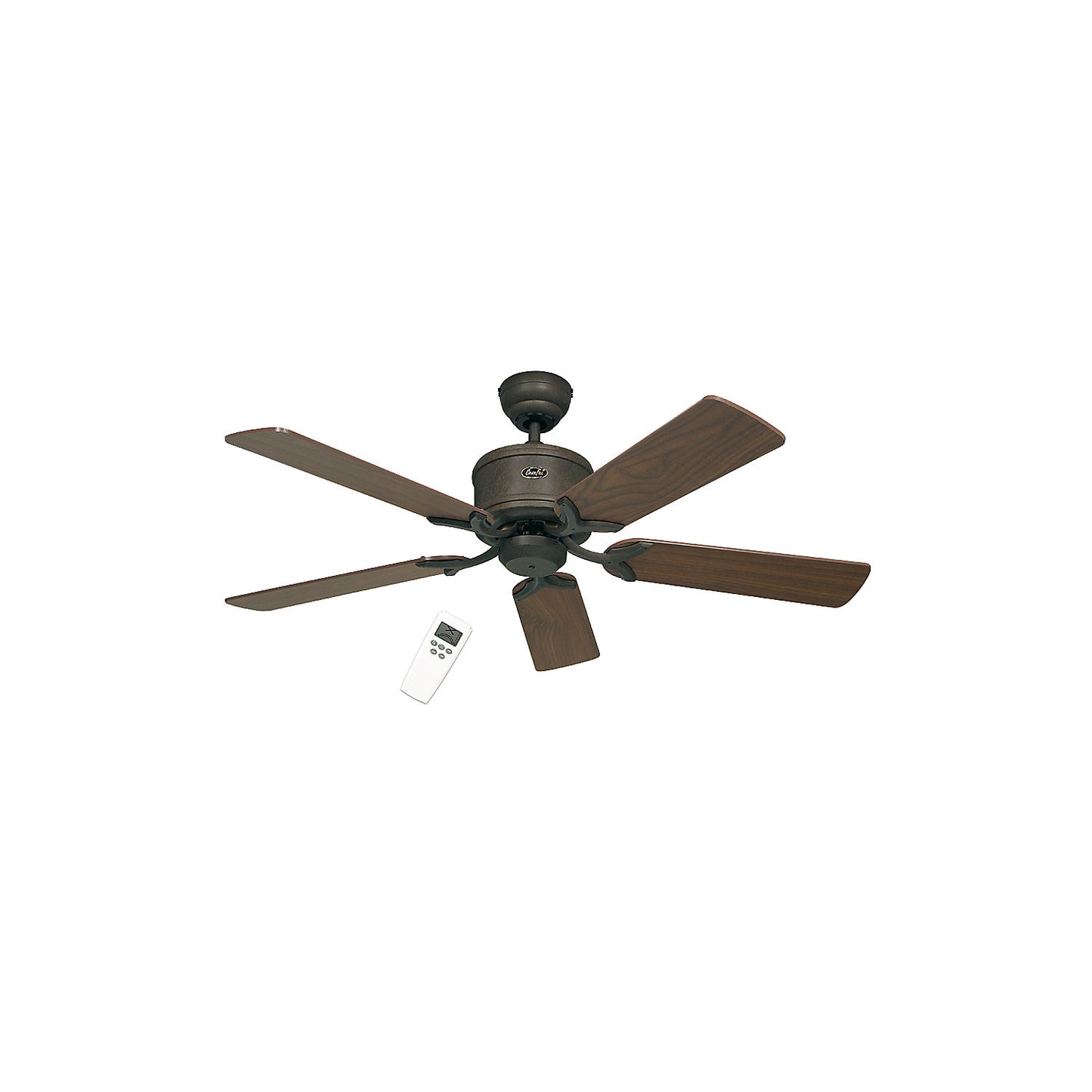 ECO ELEMENTS ceiling fan, rotor blade Ø 1320 mm, walnut / beech / antique brown / bronze.