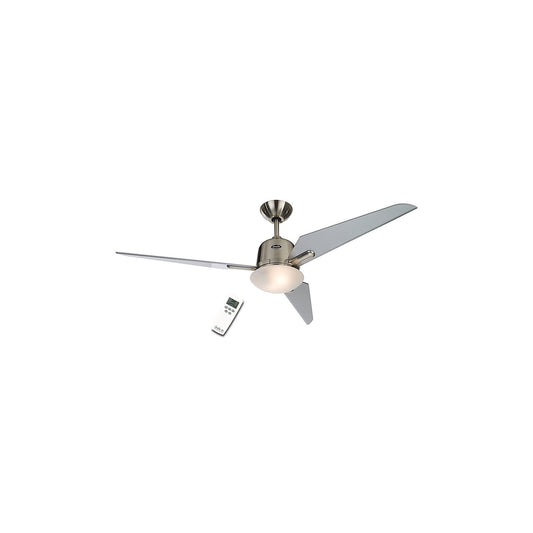 ECO AVIATOS ceiling fan, rotor blade Ø 1320 mm, painted aluminium silver / brushed chrome.
