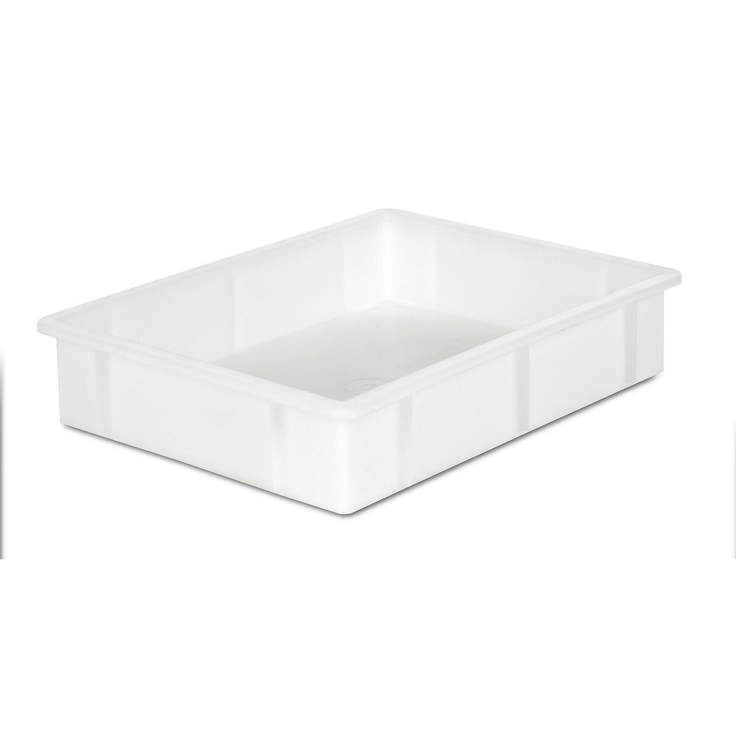 Plastic stacking container, capacity 10 l, external dimensions LxWxH 445 x 345 x 90 mm, natural.