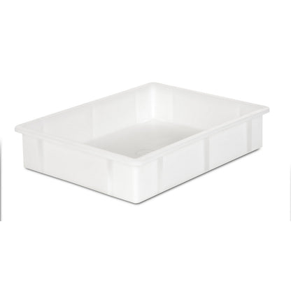 Plastic stacking container, capacity 10 l, external dimensions LxWxH 445 x 345 x 90 mm, natural.