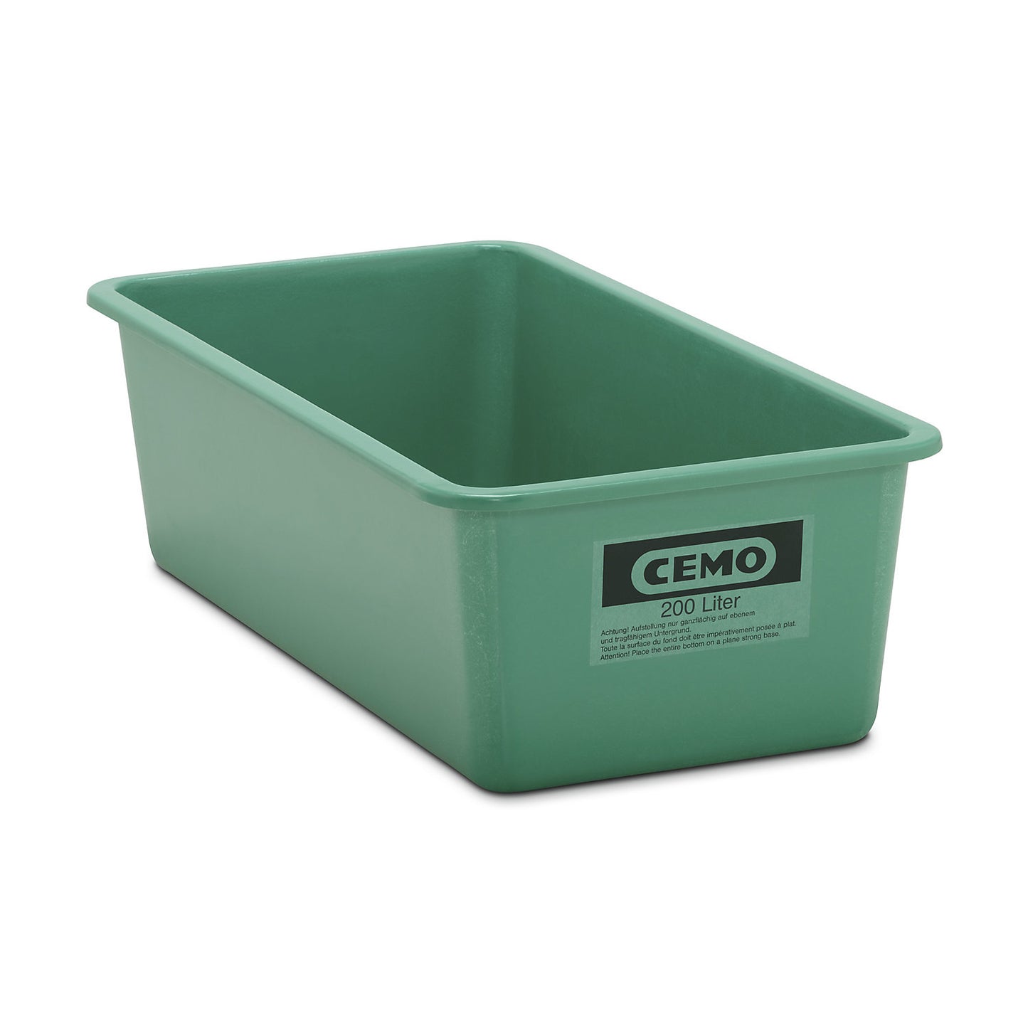Large GRP container, capacity 200 l, LxWxH 1218 x 620 x 358 mm, green.