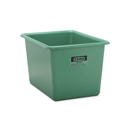 Large GRP container, capacity 700 l, LxWxH 1320 x 970 x 800 mm, green.