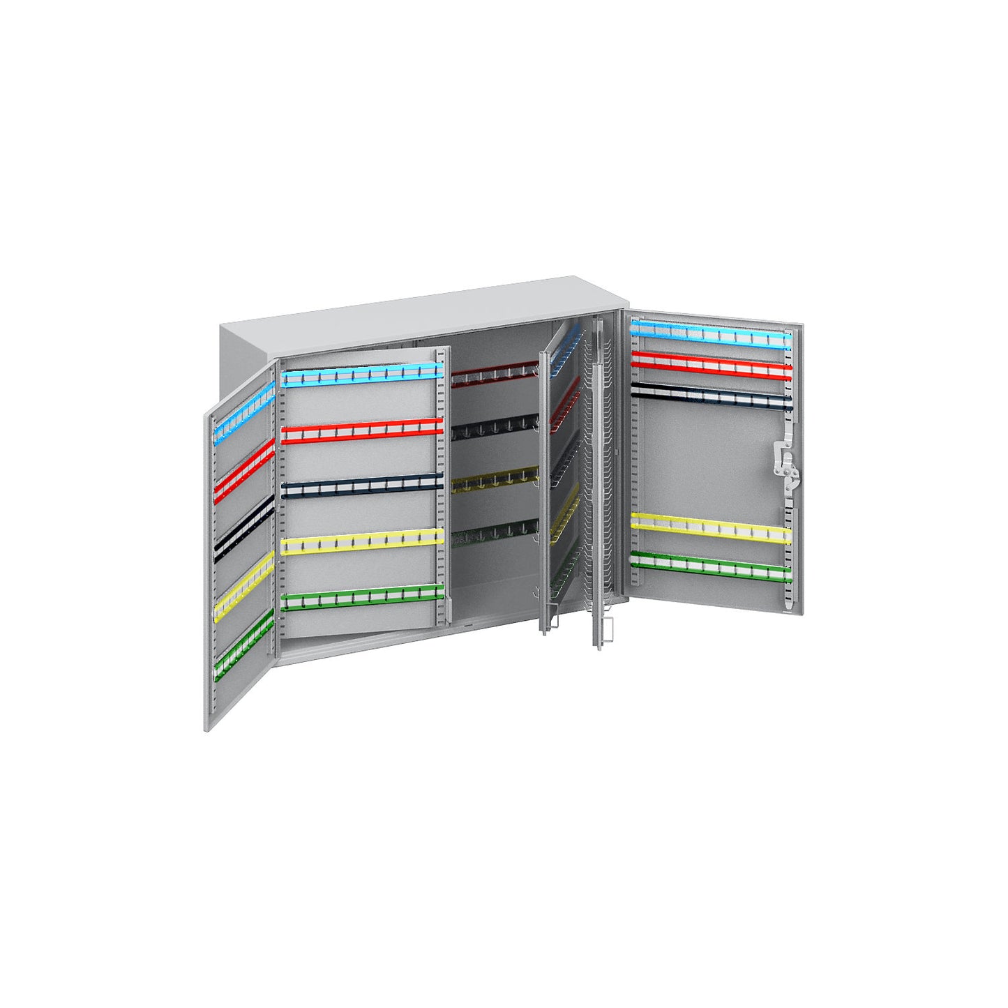 Key cabinet, 2-door, complete with key tabs, 600 hooks, HxWxD 550 x 730 x 205 mm.