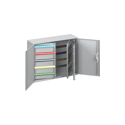 Key cabinet, 2-door, complete with key tabs, 500 hooks, HxWxD 550 x 730 x 205 mm.