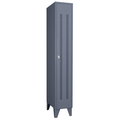 Berlin 1 clothes locker, 1 compartment, blue grey, width 300 mm.