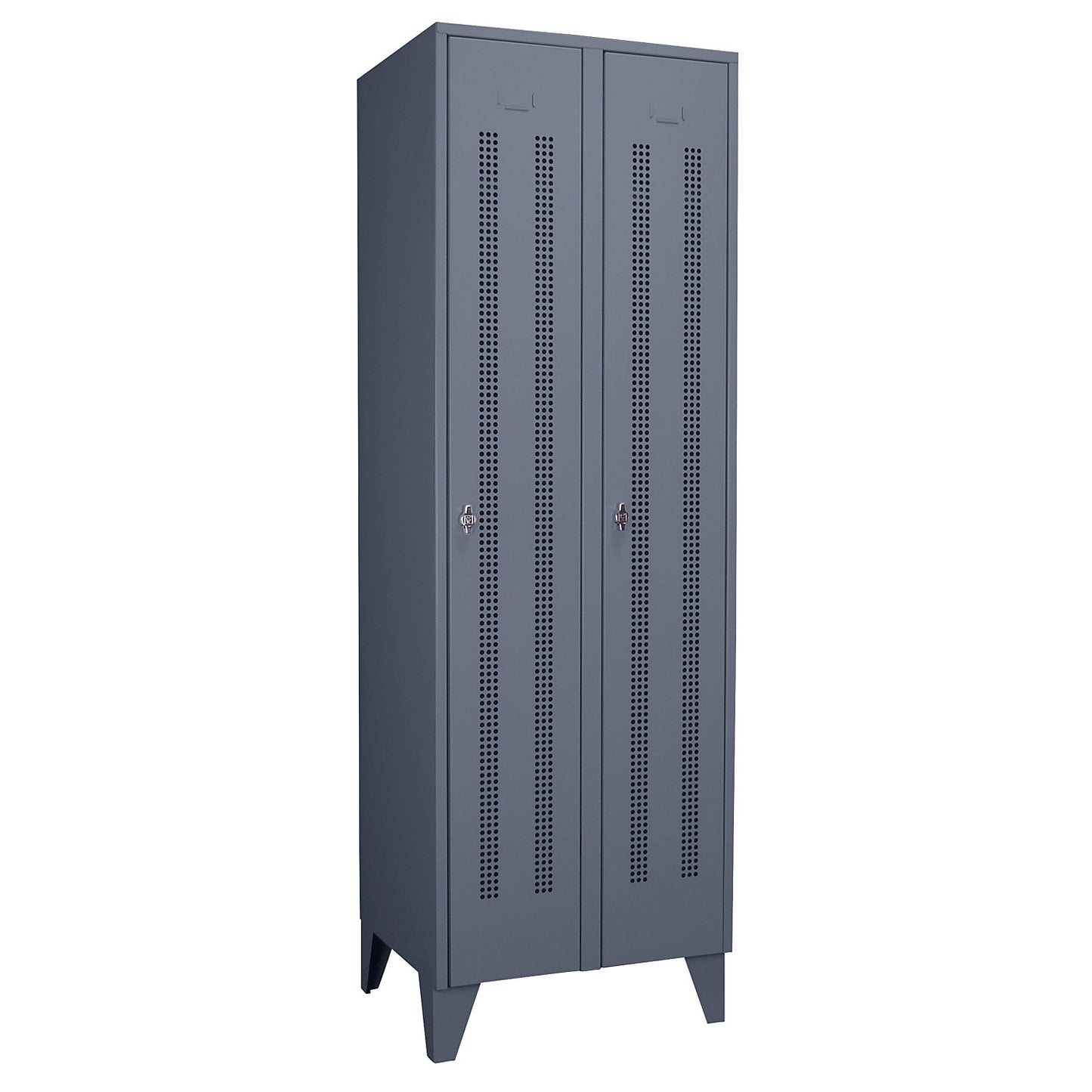 Berlin 1 clothes locker, 2 compartments, blue grey, width 600 mm.