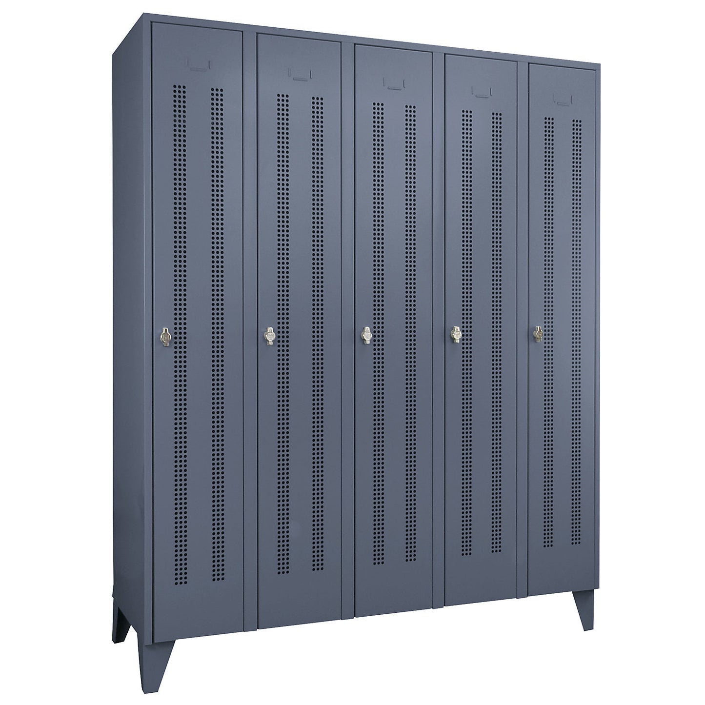Berlin 1 clothes locker, 5 compartments, blue grey, width 1500 mm.