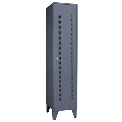 Berlin 1 clothes locker, 1 compartment, blue grey, width 400 mm.