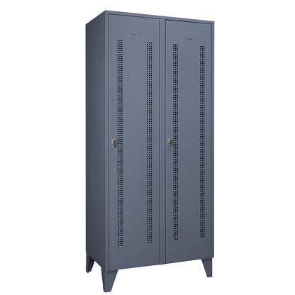 Berlin 1 clothes locker, 2 compartments, blue grey, width 800 mm.