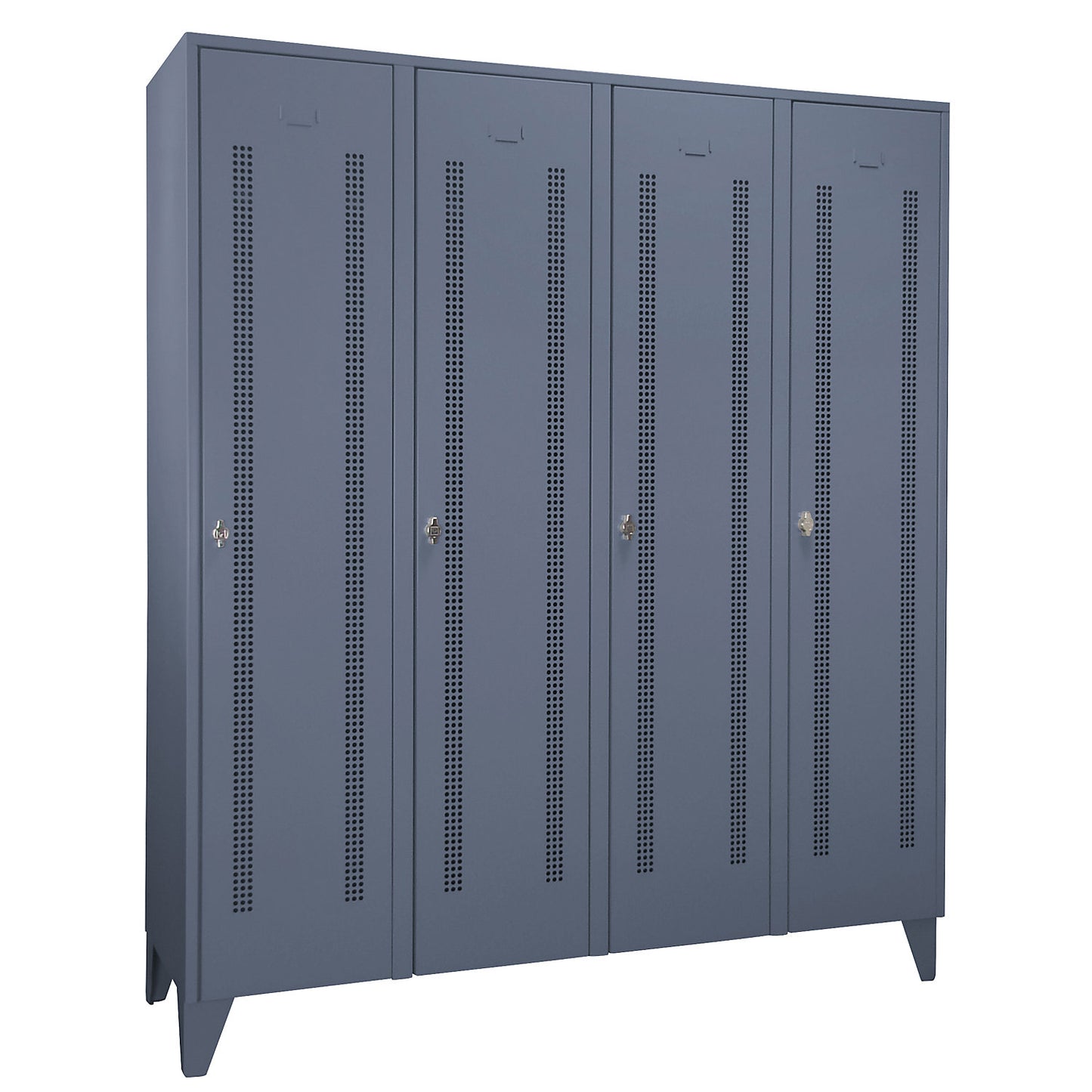Berlin 1 clothes locker, 4 compartments, blue grey, width 1600 mm.