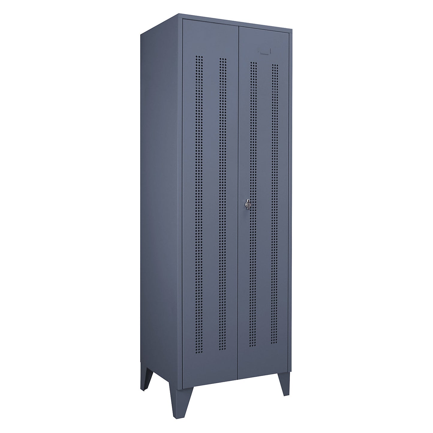Berlin 1 clean and dirty locker, centre divider, 1 section, blue grey, width 600 mm.