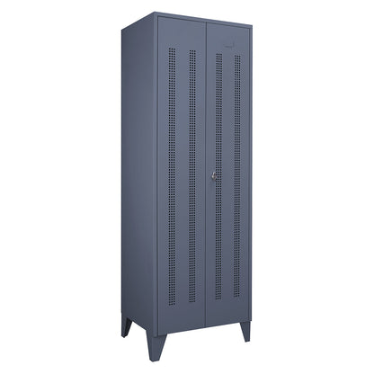 Berlin 1 clean and dirty locker, centre divider, 1 section, blue grey, width 600 mm.