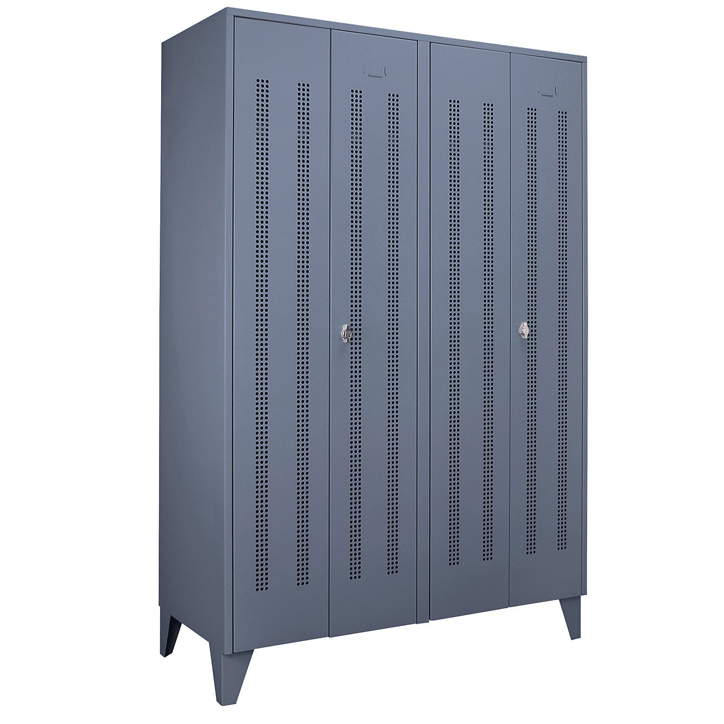 Berlin 1 clean and dirty locker, centre divider, 2 compartments, blue grey, width 1200 mm.