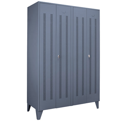Berlin 1 clean and dirty locker, centre divider, 2 compartments, blue grey, width 1200 mm.