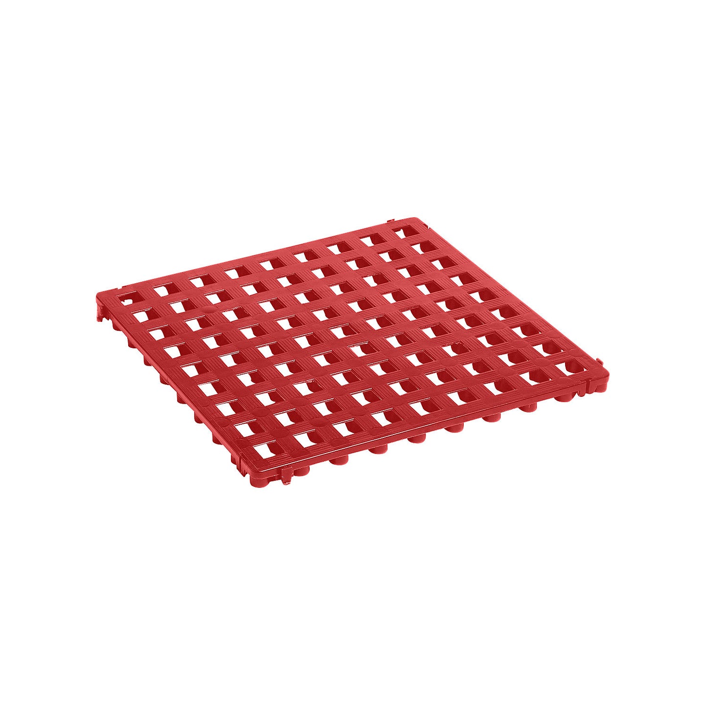 Plastic floor tile, polyethylene, 500 x 500 mm, standard, pack of 20, red.