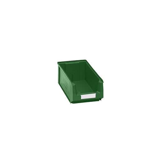 Open fronted storage bin made of polyethylene, LxWxH 350 x 210 x 140 mm, green, pack of 14.
