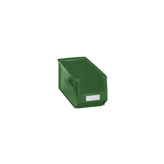 Open fronted storage bin made of polyethylene, LxWxH 350 x 210 x 200 mm, green, pack of 10.