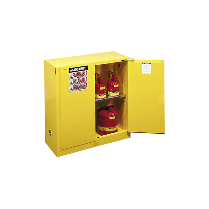 FM safety cupboards, HxWxD 1118 x 1092 x 457 mm, self-closing doors, for water hazardous media, yellow.