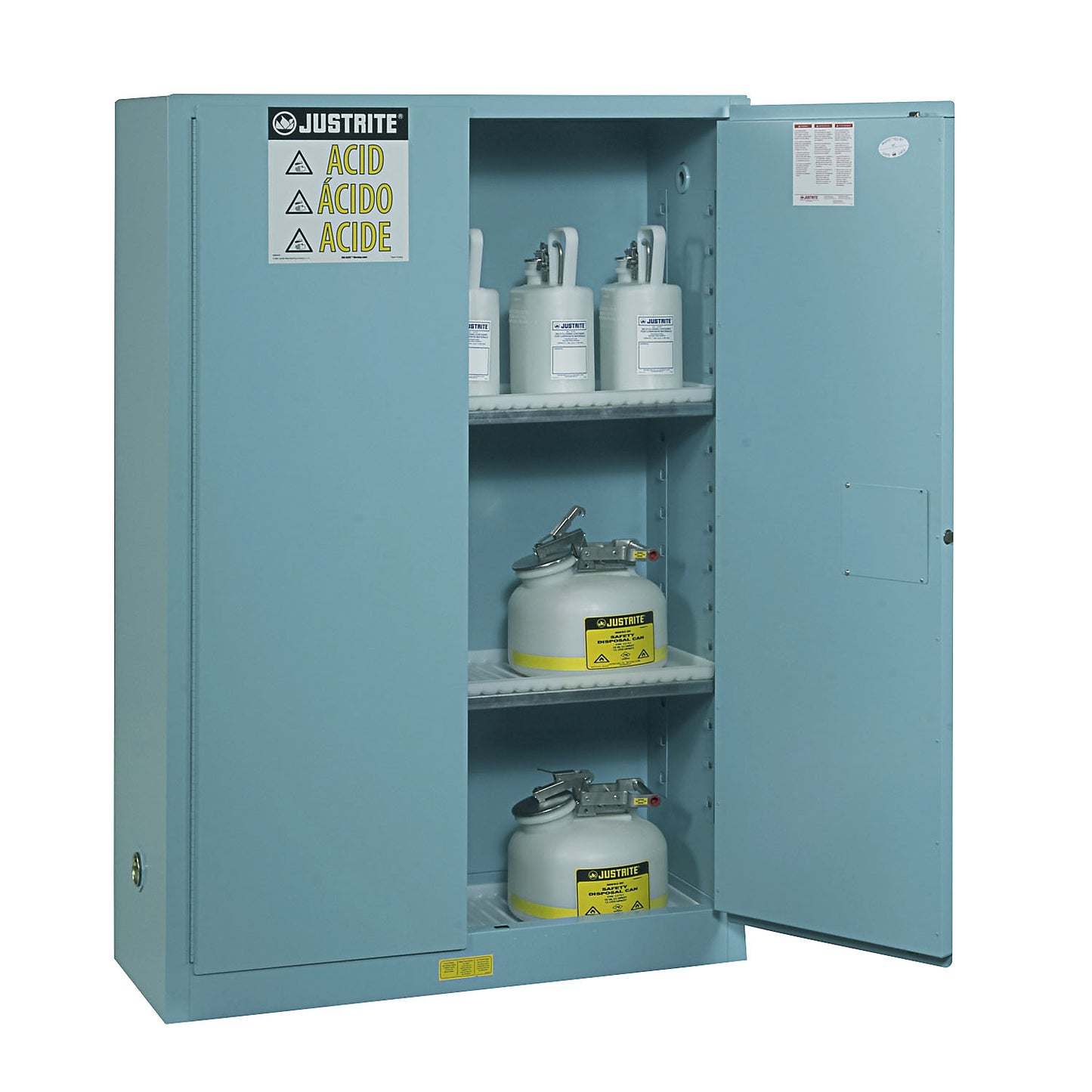 FM safety cupboards, HxWxD 1651 x 1092 x 457 mm, manual doors, for water hazardous media, yellow.