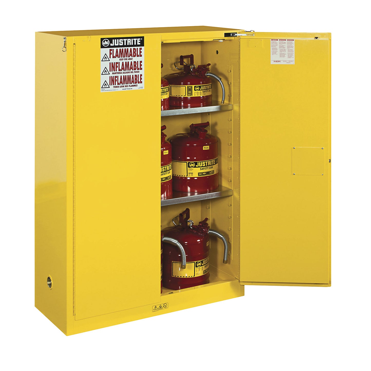 FM safety cupboards, HxWxD 1651 x 1092 x 457 mm, self-closing doors, for water hazardous media, yellow.