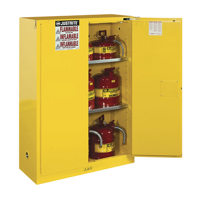 FM safety cupboards, HxWxD 1651 x 1092 x 457 mm, self-closing doors, for water hazardous media, yellow.