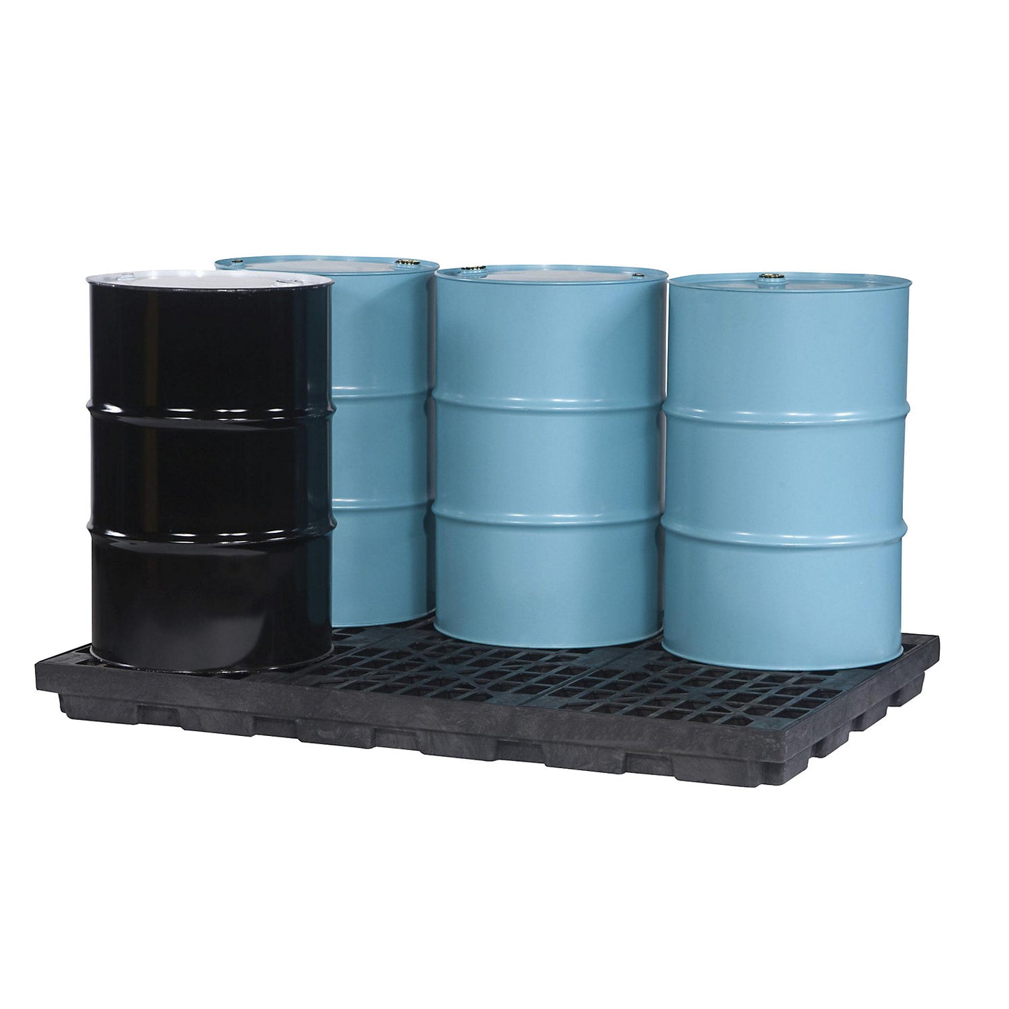 PE sump tray made of recycled PE, low profile sump tray, for 6 x 200 l drums, sump capacity 276 l.