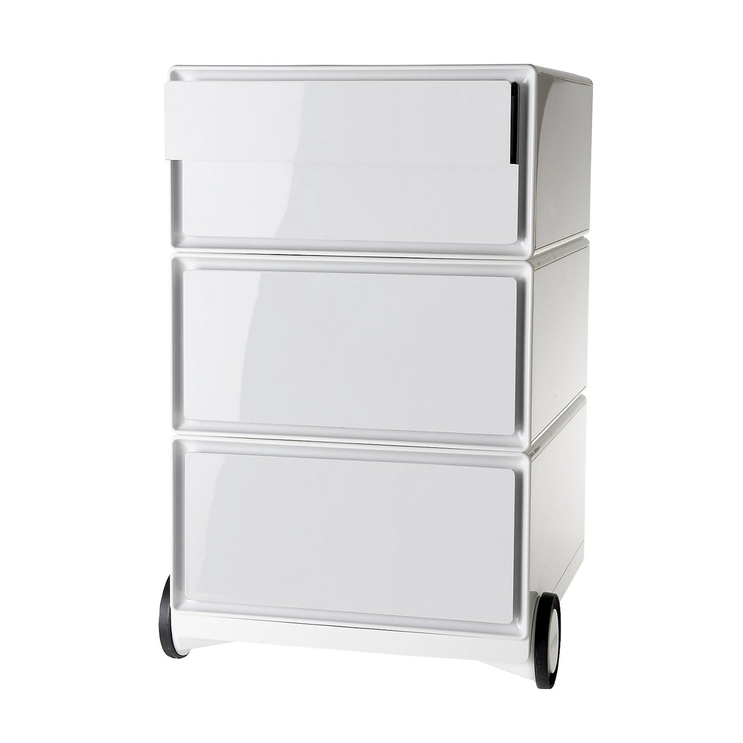 easyBox® mobile pedestal, 2 drawers, 2 flat drawers, white / white.