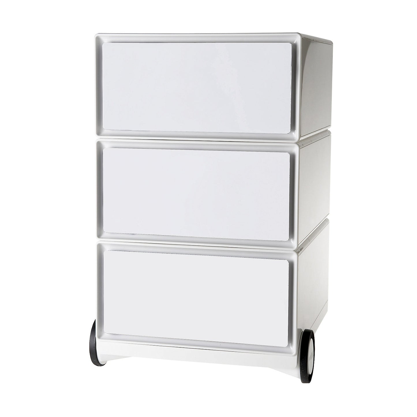 easyBox® mobile pedestal, 3 drawers, white / white.