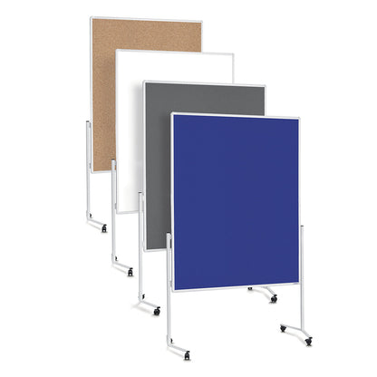 Presentation board, white frame, one-part, blue felt.