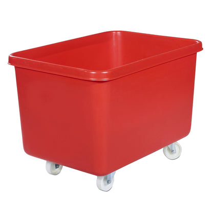 Mobile square polyethylene containers, capacity 340 l, red.