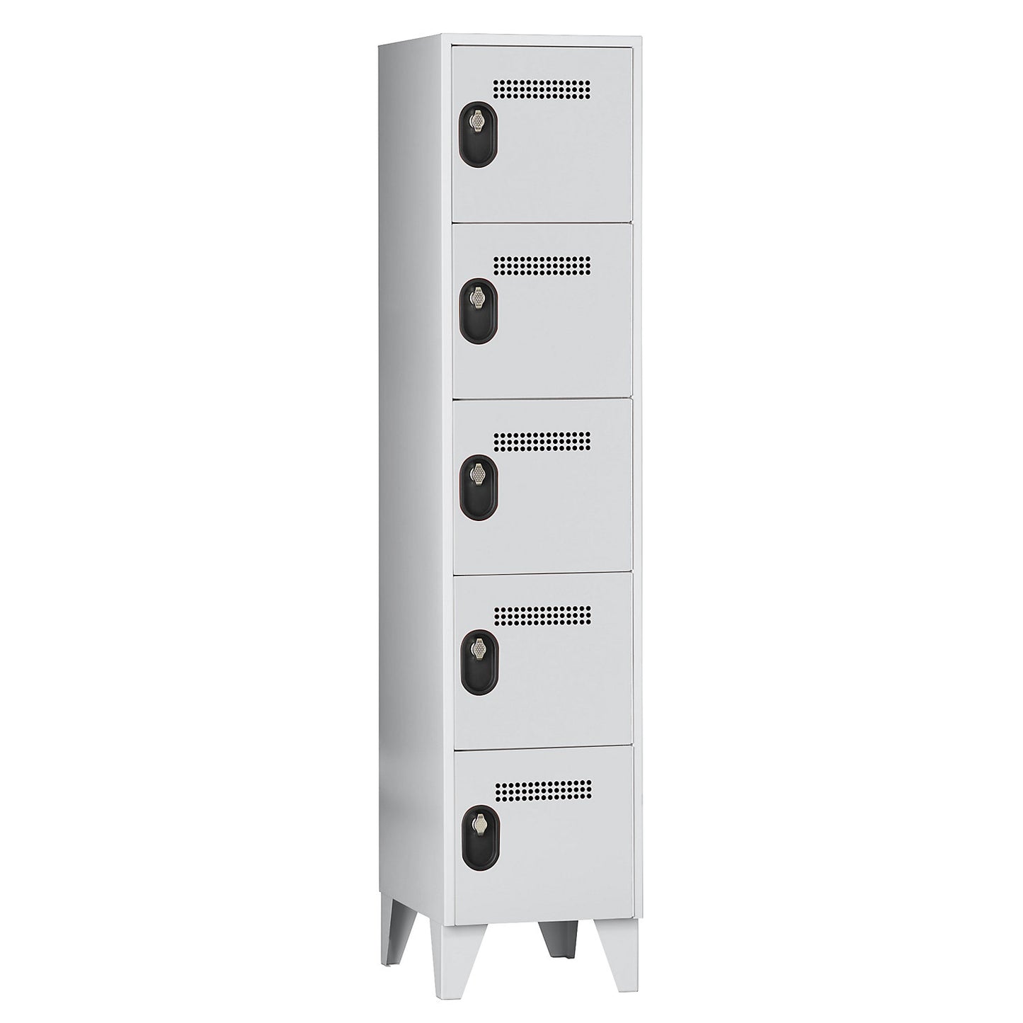 Köln 5-fold compartment locker, 1 compartment, light grey, 400 mm.